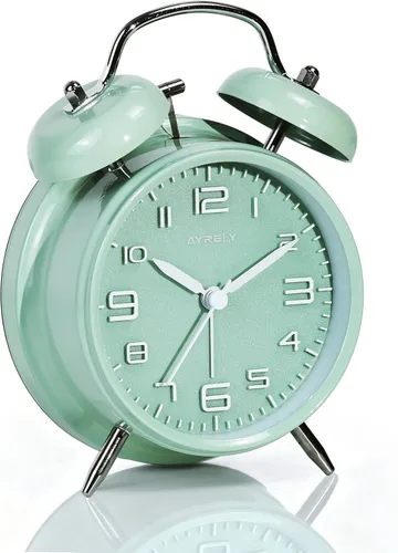 Miniatura 18 de AYRELY Reloj despertador súper ruidoso para adultos que duermen pesadamente, doble campana, retro, de 4 pulgadas, silencioso, sin tictac, cuarzo
