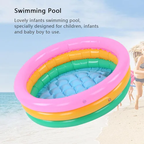 Miniatura 5 de Piscina inflable para bebés y niños, 3 anillos para niños, piscina de lavabo de PVC, piscina redonda suave para bebés y niños pequeños, para playa