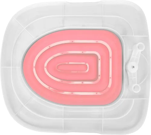 Miniatura 8 de Sistema de entrenamiento para inodoro para gatos, bandeja blanca con soporte interior gris, caja de arena reutilizable universal para mascotas