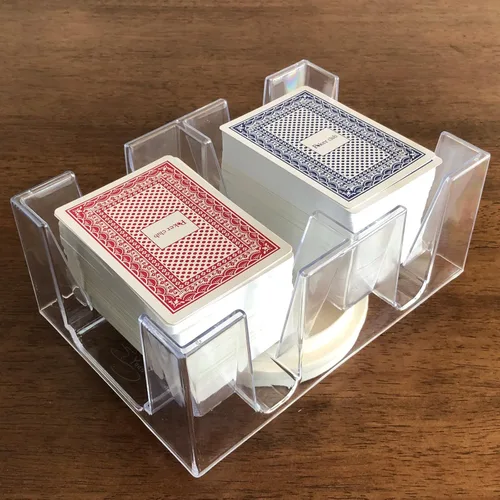 Miniatura 5 de Yuanhe Canasta - Tarjetero giratorio de 6 barajas para niños y adultos, soporte giratorio para cartas de póquer, canasta, mano y pie, Rummy, Go
