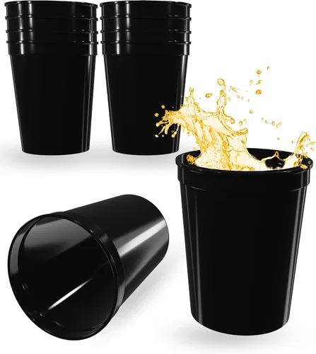 Miniatura 51 de PartyPrints Paquete de 100 vasos de plástico en blanco reutilizables de 10 a 12 onzas, vasos de estadio a granel, sin BPA, aptos para lavavajillas