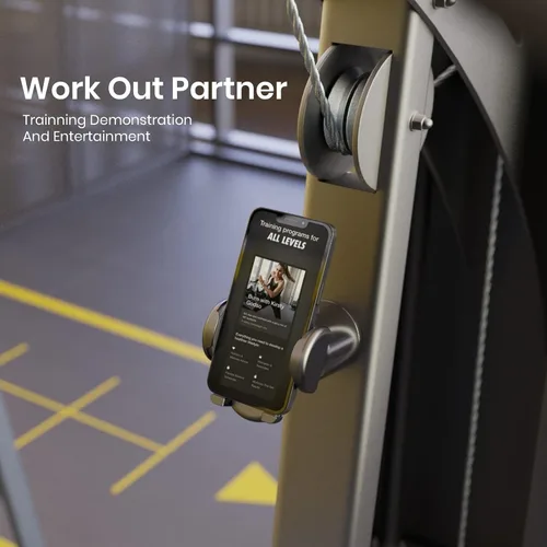 Miniatura 3 de MiiKARE Soporte para teléfono de gimnasio, magnético, giratorio 360°, esencial para el hogar y el gimnasio para todos, color negro