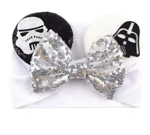 Miniatura 22 de CLGIFT Diadema para el pelo, Minnie Ears para bebé/niño pequeño, diadema flexible, lentejuelas en ambos lados, lilo, niñas