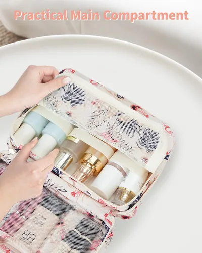 Miniatura 5 de Narwey Pequeña Bolsa de Aseo Colgante de Viaje para Mujeres, Bolsa de Viaje para Artículos de Tocador, Organizador de Bolsa de Maquillaje Bolsas