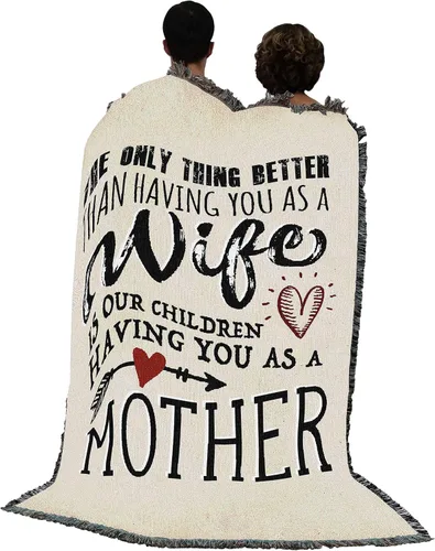 Miniatura 3 de Pure Country Weavers Manta The Only Thing Better Wife Children Mother – Tapiz de regalo tejido de algodón – Fabricado en los Estados Unidos