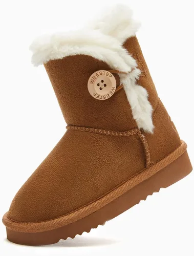 Miniatura 5 de Weestep Botas de nieve ligeras para invierno, botón de madera, piel de oveja