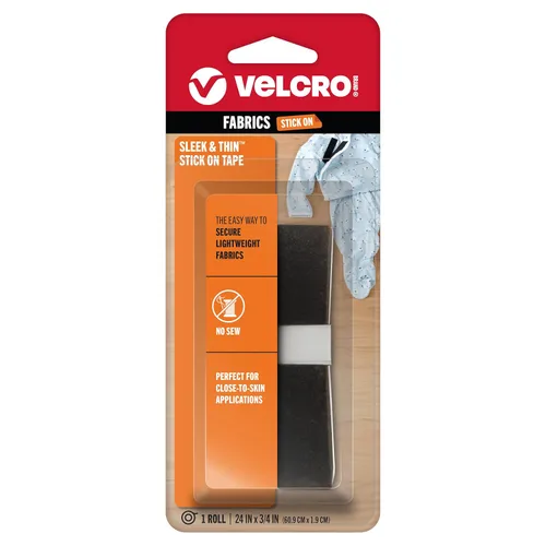 Miniatura 11 de Marca VELCRO Elegante y Delgada para Telas Cinta de 6 pies x 3/4 pulgadas, Blanco Suave en la Piel Ultra Ligera con Tecnología de Carril