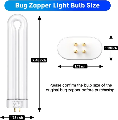 Miniatura 8 de Klahaite Bombilla de repuesto para lámpara de 15 W para matadores de insectos, bombillas de luz para insectos para K15, X3, T6, T8, T9, matador