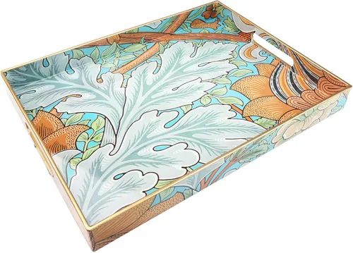 Miniatura 8 de Spsyrine - Bandeja de servir con asas, bandeja decorativa de plástico para mesa de café, sala de estar, decoración del hogar, 3040B