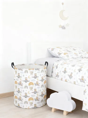 Miniatura 3 de Cesta de lavandería para niños, cesta de lavandería de animales, cestas de almacenamiento plegables para decoración del hogar, oficina, organizador