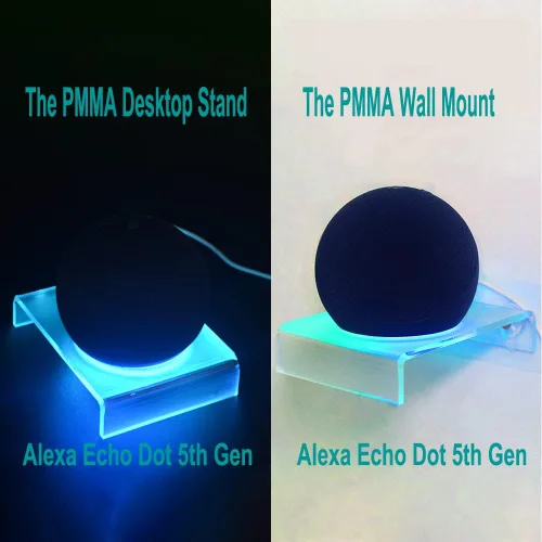 Miniatura 2 de Soporte de pared para Ech0 Dot (nuevo modelo) 5ª y 4ª generación de altavoces inteligentes Soporte Halo Glow Light Guide Bracket Crystal Clear