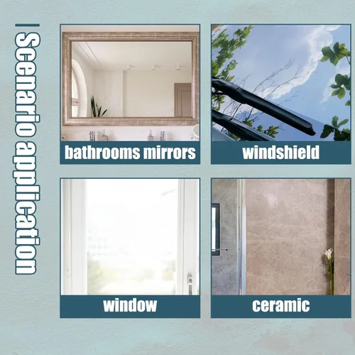 Miniatura 7 de Kit limpiador de ventanas de automóvil, herramienta de limpieza de parabrisas con mango largo extensible y 2 almohadillas de microfibra lavables
