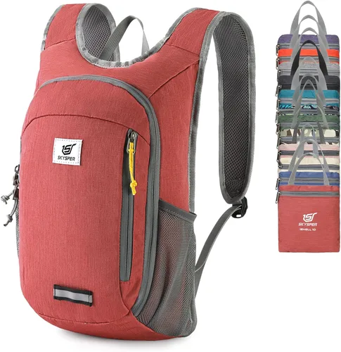 Miniatura 15 de SKYSPER Mochila pequeña de senderismo de 10L/15L/20L Mochila de viaje ligera para mujeres y hombres Verde