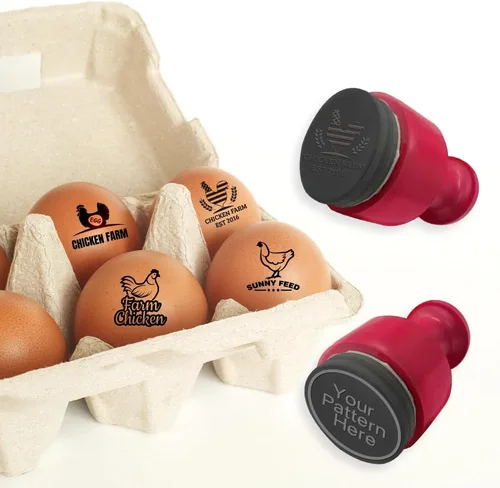Sellos de huevos personalizados | Sellos de huevos personalizados para huevos frescos con tu diseño/texto | para marca de granja, huevos de patio