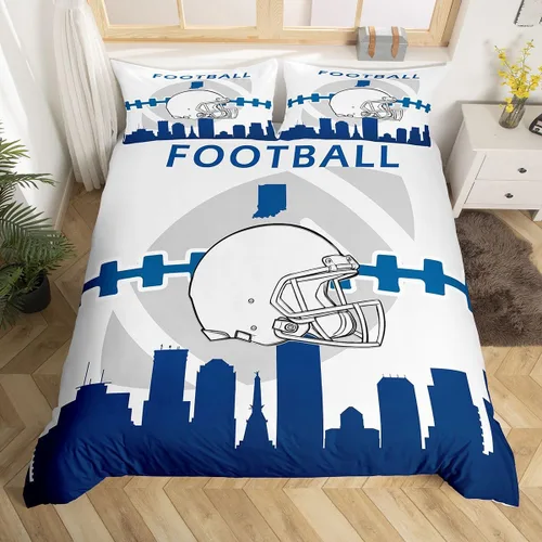 Miniatura 27 de Erosebridal Funda de edredón de fútbol tamaño individual, juego de ropa de cama de fútbol para niños, niños y niñas, funda de edredón con 1 funda