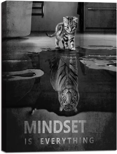 Miniatura 31 de Mindset is Everything - Lienzo motivacional para la oficina, arte de pared con citas inspiradoras de emprendedor, impresión de póster para sala