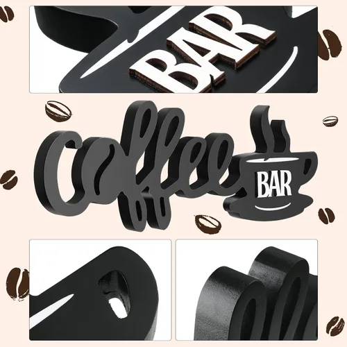 Miniatura 3 de Yulejo Letrero de madera para barra de café, decoración rústica de granja para el hogar, oficina, cocina