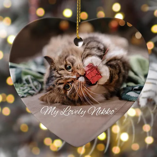 Miniatura 9 de Adornos de Navidad personalizados con foto 2025, nombre personalizado para perro y gato, adornos para árbol de Navidad, cachorros, perros, gatos