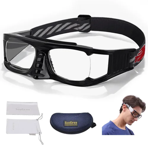 SooGree Gafas deportivas de racquetbol, baloncesto, fútbol, fútbol, gafas protectoras, lentes de seguridad, lentes reemplazables