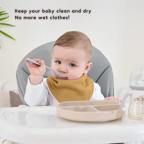 Miniatura 2 de Susurration Baberos de muselina para bebé, paquete de 6 baberos tipo bandana ajustables y suaves en forma triangular para bebés unisex, niñas y niños