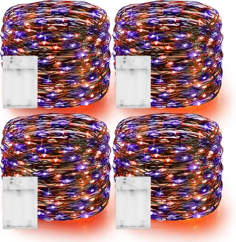 Miniatura 18 de Dazzle Bright - Guirnalda de luces de hadas de Halloween, 60 luces LED de 20 pies de alambre de cobre a batería y resistente al agua, decoraciones