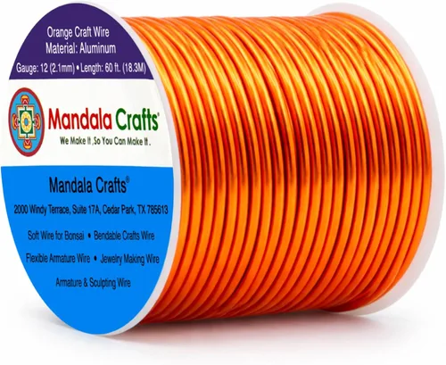 Miniatura 387 de Mandala Crafts - Alambre de aluminio anodizado de 8 calibre para hacer joyas - 9.75 m de alambre flexible negro colorido - Flexible para bonsái