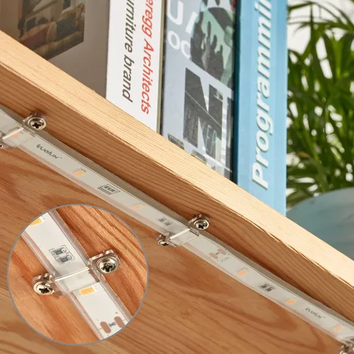 Miniatura 7 de MMSD Paquete de 100 soportes de montaje para tira de luces LED, soporte de luz de rayas, gancho de cinta LED, clips rígidos con 202 tornillos