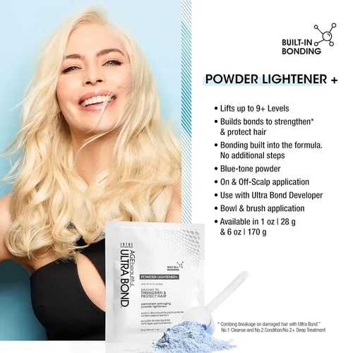Miniatura 3 de AGE beautiful Permanent Powder Hair Lightener with Ultra Bond Building Formula, Lifts Up to 9+ Levels, Strengthens & Protects Hair, Professional for