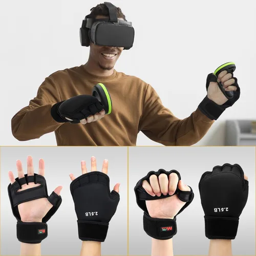 Miniatura 4 de Guantes de mano con peso de 5 libras (2.5 libras cada uno), guantes de fitness de hierro suave, lavables, para gimnasio, boxeo, natación