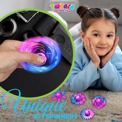 Miniatura 6 de Paquete de 20 juguetes giratorios de mano de alta velocidad para ansiedad, TDAH, niños, adultos, niños, niñas, paquete sensorial de la yema