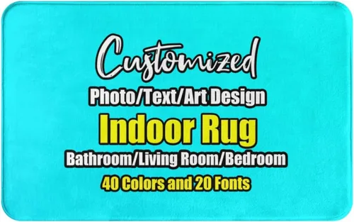 Miniatura 13 de sophiehome Customzied - Alfombras de baño con imagen de texto, alfombra de franela personalizada para interiores para el hogar, dormitorio, baño