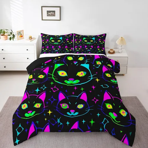Miniatura 17 de Erosebridal Juego de edredón para niños, tamaño individual para niños y niñas, ropa de cama de dinosaurio degradado, decoración de dormitorio