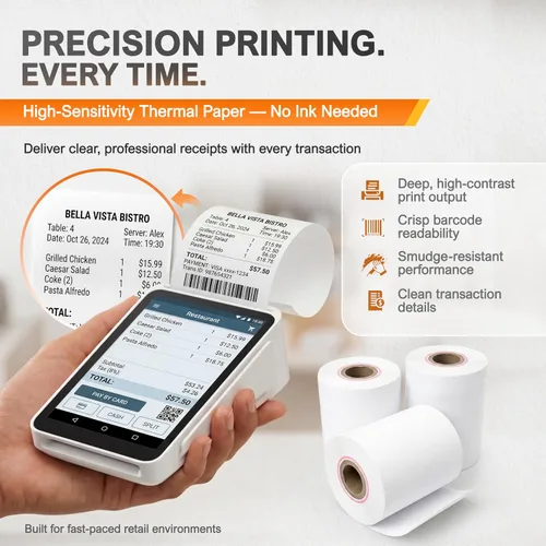 Miniatura 3 de Rollo de papel de recibo para máquina de tarjeta de crédito Square Terminal (10 rollos)