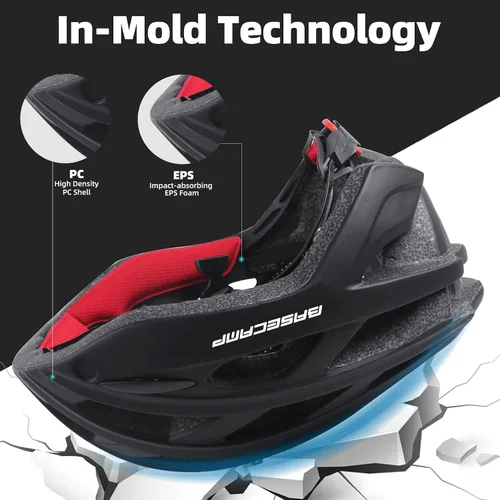 Miniatura 5 de Casco de bicicleta Basecamp con luz trasera y gafas magnéticas desmontables, casco ligero para ciclismo ajustable para hombres y mujeres en montaña