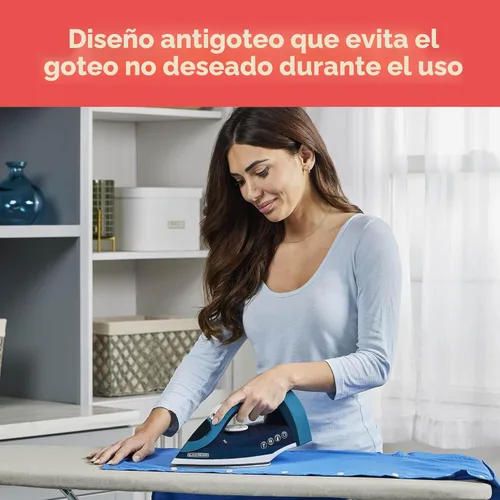 Miniatura 6 de BLACK+DECKER Plancha de vapor para ropa con cable retráctil, vaporización vertical, diseño antigoteo, rociador de niebla y botón de autolimpieza