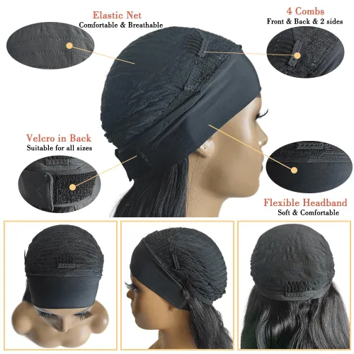 Miniatura 4 de Peluca de cabello humano brasileño ondulado con diadema, pelucas con diadema para mujeres negras, pelucas de cabello humano para llevar y llevar