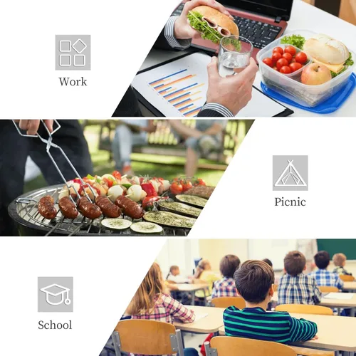 Miniatura 7 de Bolsa de almuerzo de animales con lindos perros, bolsa de mano grande, contenedor reutilizable para mujeres, hombres, escuela, oficina, trabajo, 10 l