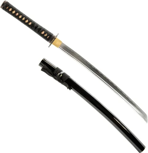 Handmade Sword - Espada Katana de entrenamiento Iaido sin afilar de aleación de aluminio, hecha a mano, espada completa, vaina negra (Empire Wheel