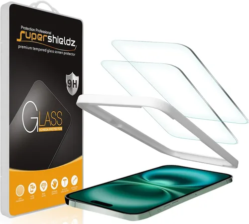 Miniatura 8 de Supershieldz (2 Pack) Diseñado para iPhone 14 Pro Max (6.7 pulgadas) Protector de pantalla de vidrio templado con (Bandeja de fácil instalación)