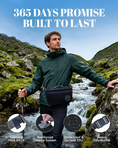 Miniatura 4 de niphean Riñonera impermeable IPX7 con cierre magnético con una sola mano, bolsa seca impermeable duradera, para kayak, remo, artículos esenciales