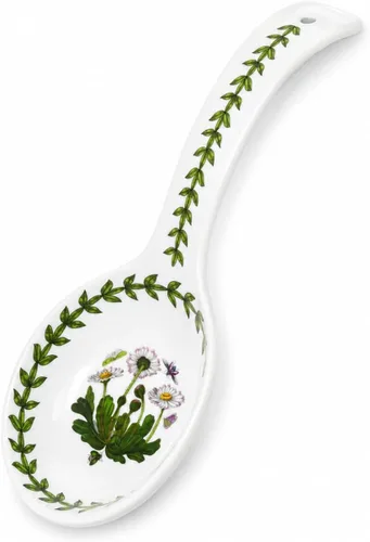 Portmeirion Botanic Garden - Soporte para cuchara de cocina y encimera de cocina, diseño floral de margaritas, hecho de porcelana, 8.75 pulgadas