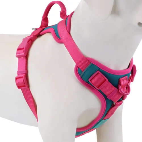 Miniatura 8 de Wolfone Arnés sin tirones para perro, ajustable, suave, acolchado, chaleco para mascotas, con asa de control, adorable arnés diario para perros