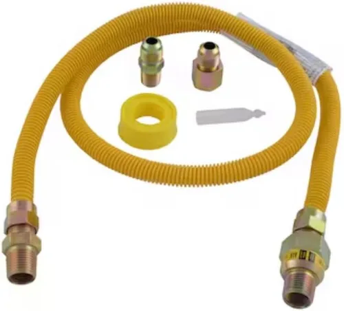 EASTMAN Kit de instalación de electrodomésticos de gas de acero inoxidable de 48 pulgadas y 1/2 pulgadas de entrada de Mip x 3/8 pulgadas