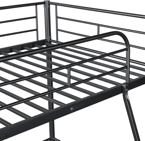 Miniatura 7 de Furniture of America Citing - Cama tipo loft de metal industrial con escalera en ángulo adjunta y barandillas de seguridad, no requiere somier