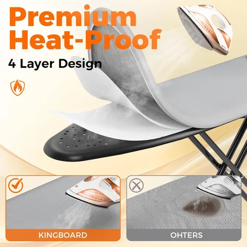 Miniatura 4 de APEXCHASER Tabla de planchar, tabla de planchar compacta con alfombrilla de silicona, tabla de planchar plegable con cubierta resistente al calor, 7