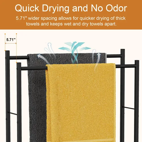Miniatura 6 de Honiter Toalleros para Baño, 2 Niveles Toallero Más Ancho para Secar Toallas al Aire Libre, Toallero Independiente, Soporte para Toallas de Piscina