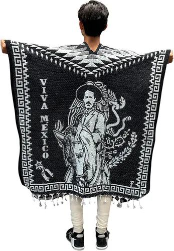 Miniatura 3 de ShirtBANC Poncho de Serape mexicano Capa Azteca Múltiples Estilos Hecho en México