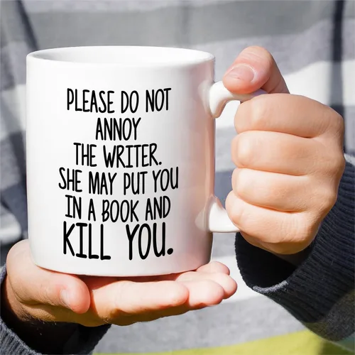 Miniatura 4 de Retreez Taza Divertida de Escritor Regalo Please Do Not Annoy The Writer Autor Literario Escritor de Novelas 11 Oz Tazas de Café de Cerámica