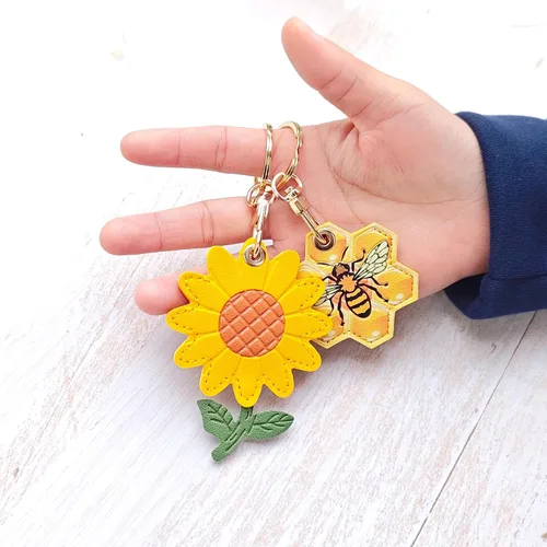 Miniatura 29 de CATCH ON Paquete de 2 fundas de cuero para Airtag para llavero, bonitos accesorios Kawaii adecuados para Airtag
