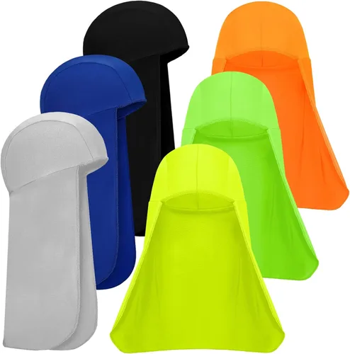 Miniatura 11 de Sintege 6 piezas de sombrero duro para protección solar con calavera, protector de cuello de secado rápido para mujeres y hombres Blanco